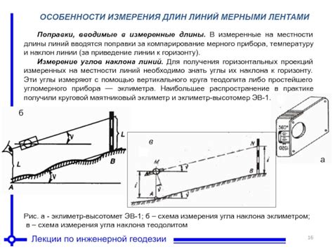 Использование линейки или мерного прибора