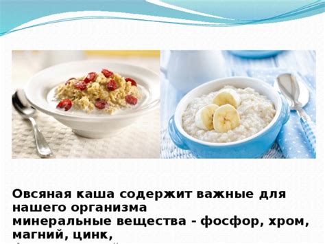 Какие питательные вещества содержит овсяная каша?