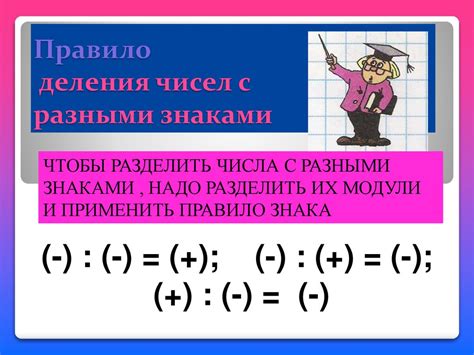 Какие правила умножения и деления чисел с разными знаками?