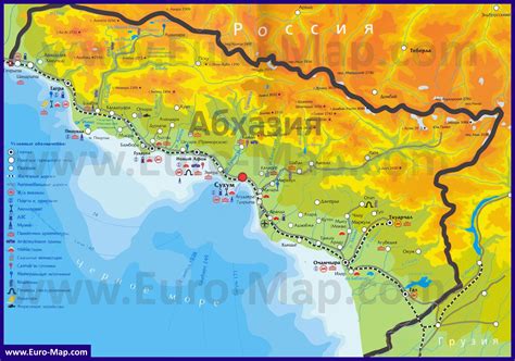 Карты России в Абхазии