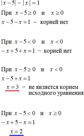 Методы устранения модуля в уравнении