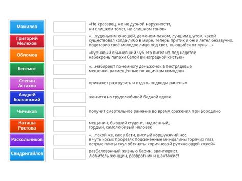 Основные герои и их характеристики