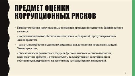 Подготовка и проведение оценки коррупционных рисков