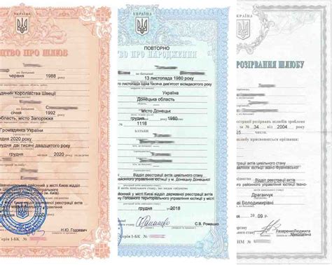 Получение свидетельства о рождении/браке/разводе