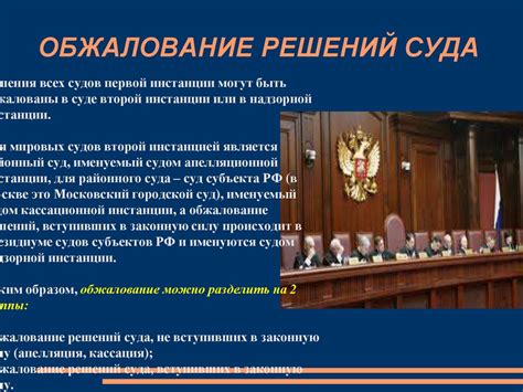 Порядок обжалования решения гражданского суда в вышестоящих инстанциях