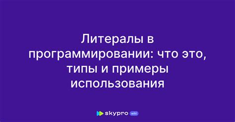 Почему объекты и литералы так важны в программировании