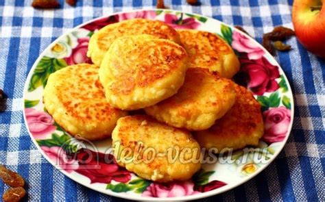 Пошаговое приготовление сырников с яблоками