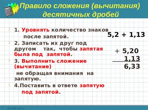 Правило применения запятой после запятой в математике