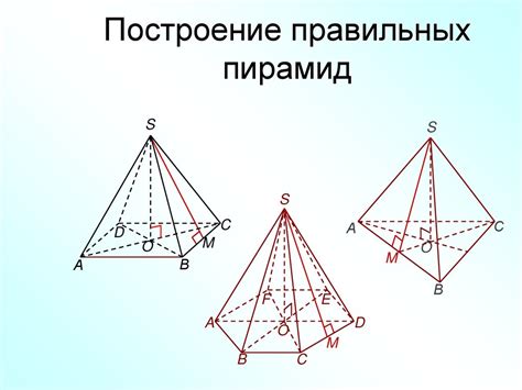 Примеры правильных четырехугольных пирамид с параллельными гранями