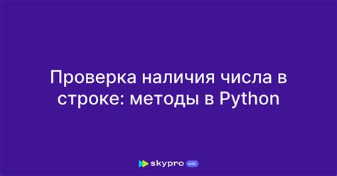 Проверка наличия только чисел в строке с помощью Python