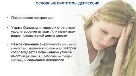 Различные симптомы депрессии
