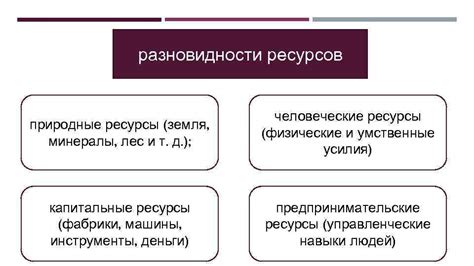 Разновидности ресурсов