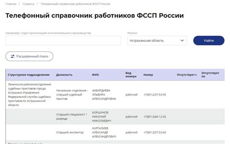 Рекомендации по поиску номера телефона судебного пристава