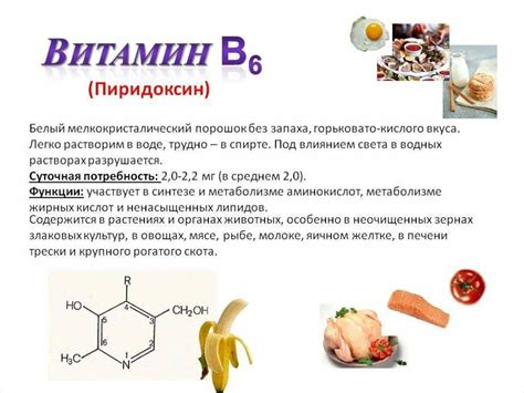 Роль витамина В6 в усвоении магния