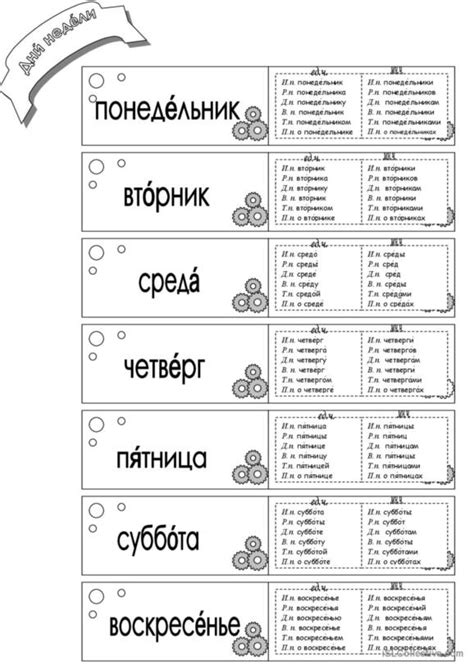 Специфика представлений по дням недели