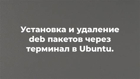 Удаление через Терминал