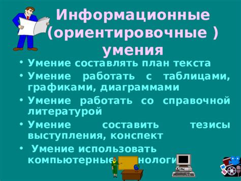 Умение составлять краткий план письменных заданий