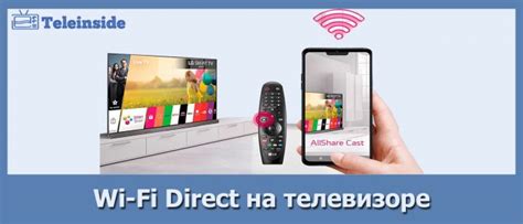 Шаги для активации Wi-Fi Direct на телевизоре