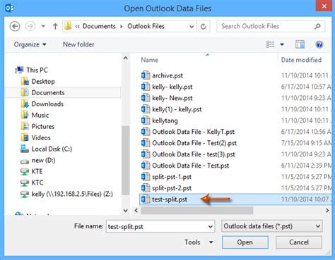 Шаг 5: Выбираем "Файл Outlook Data File (.pst)"